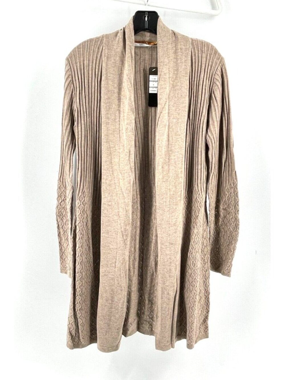 NWT Belldini Open Drape Front Mocha Brown Lightweight Cardigan Sweater Size S